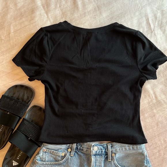 Aqua | drawstring roughed top - Picture 4 of 4